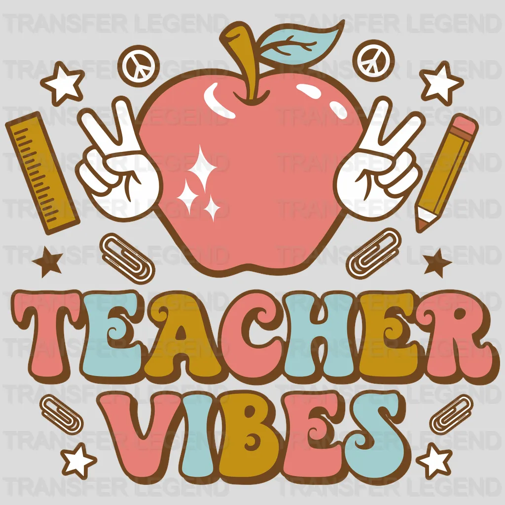 Teacher Vibes Apple DTF Transfer - transferlegend