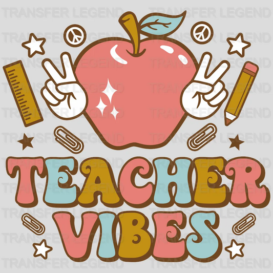 Teacher Vibes Apple DTF Transfer - transferlegend