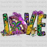 Love Mardi Gras Design- Mardi Gras DTF heat transfer - transferlegend