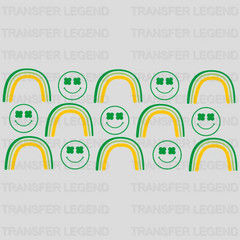 Green Smilies And Rainbows St. Patrick's Day UV DTF Transfer Cup Wrap UV DTF Sticker - transferlegend