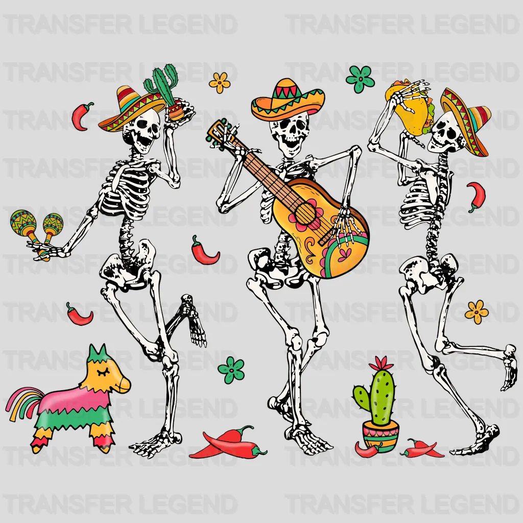 Skeletons - Cinco De Mayo DTF heat transfer - transferlegend
