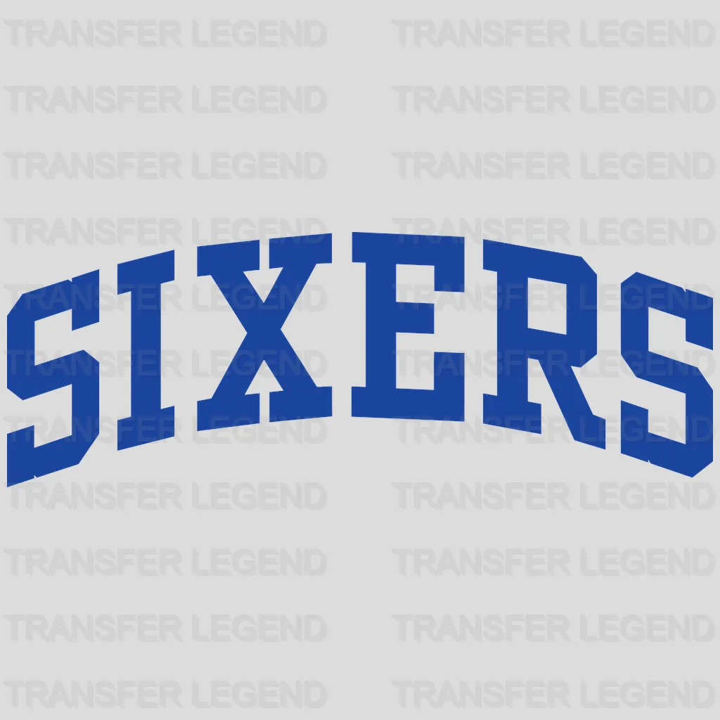 Philadelphia 76ers Arched SIXERS Block Wordmark NBA Design - DTF Heat Transfer