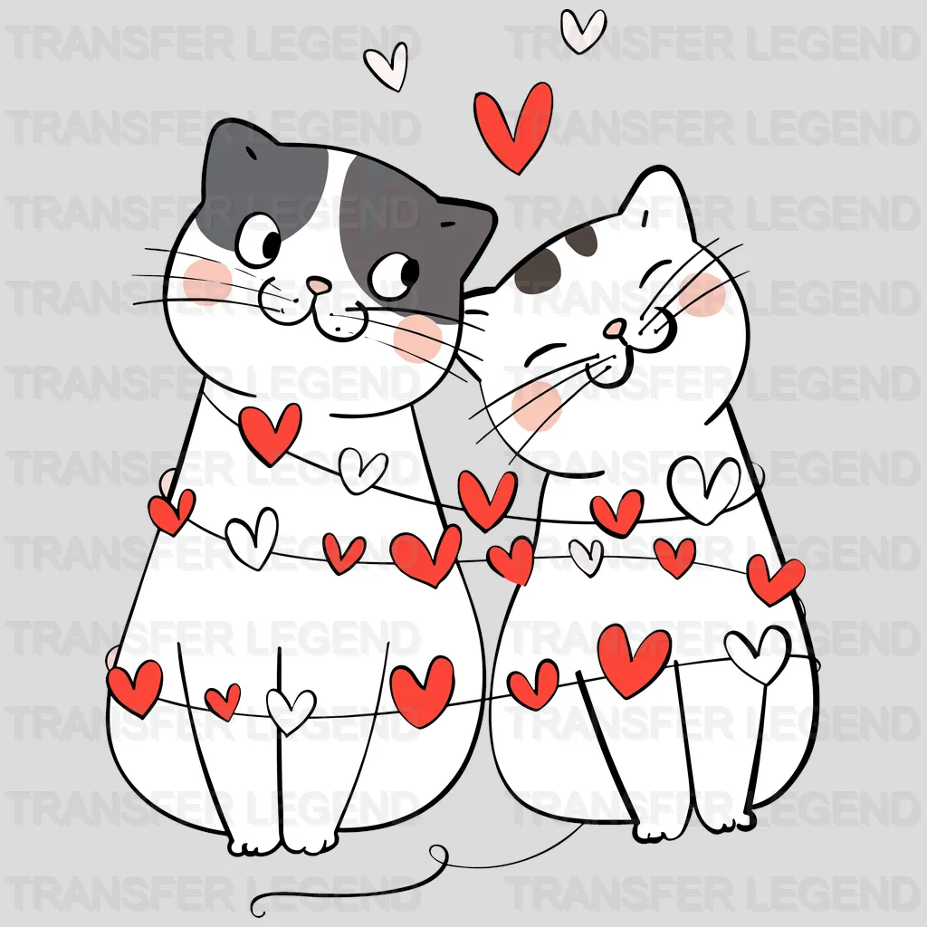 Cat Love Valentine's Day Design - DTF heat transfer - transferlegend