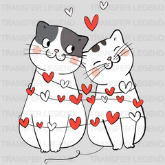 Cat Love Valentine's Day Design - DTF heat transfer - transferlegend