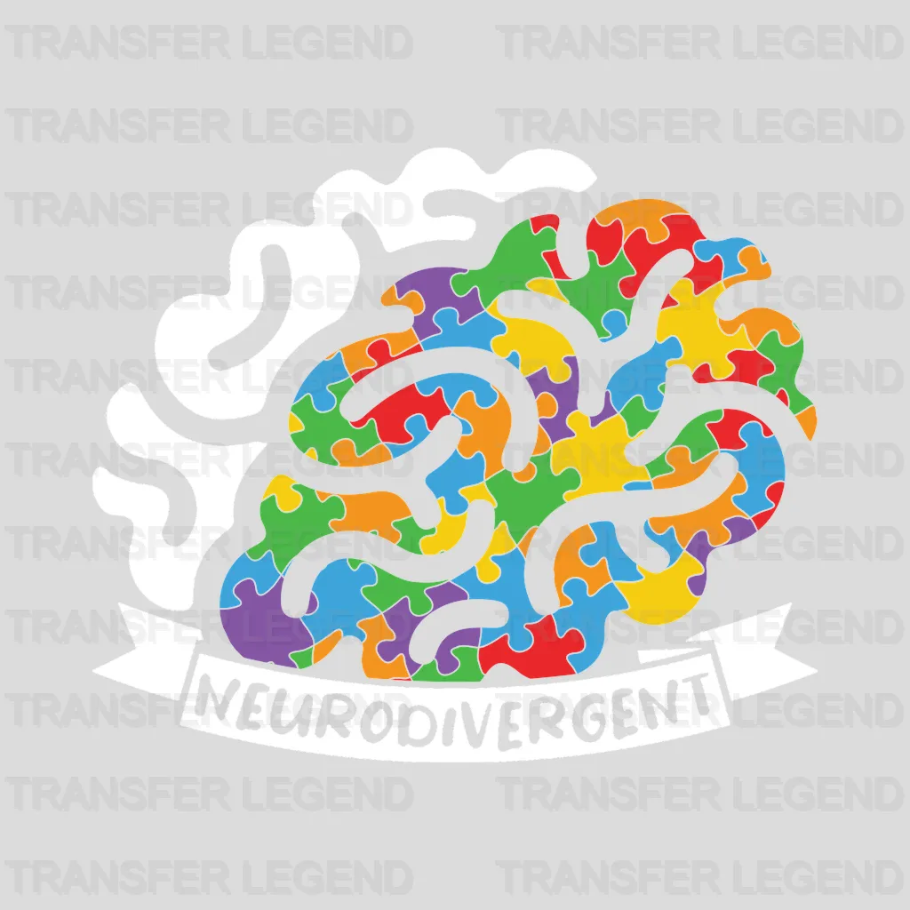 Brain Neurodiversity Autim Awareness Design - DTF heat transfer - transferlegend