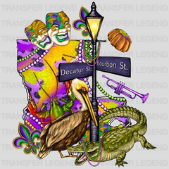 Street Mardi Gras Design- Mardi Gras DTF heat transfer - transferlegend