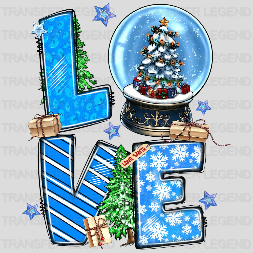 LOVE BLUE Christmas Design - DTF heat transfer - transferlegend