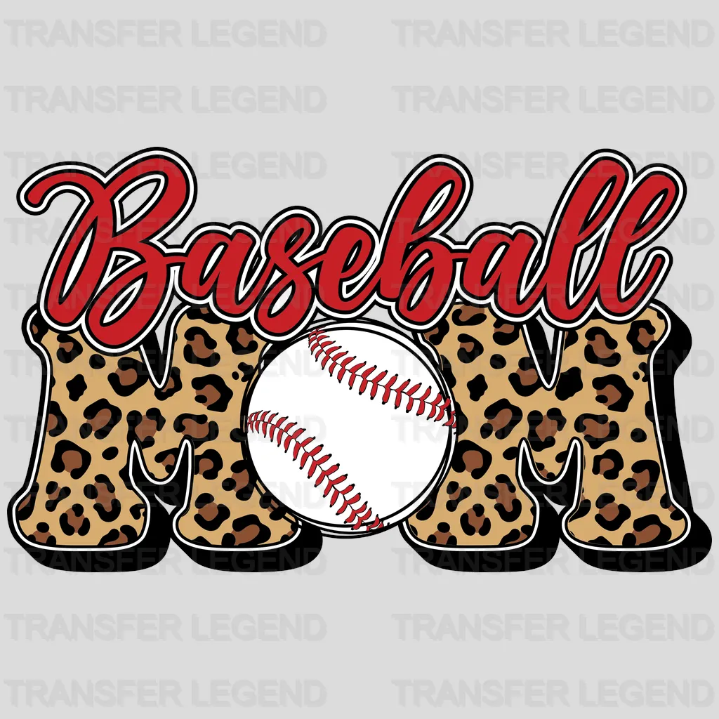 Baseball Mom Leopard DTF Transfer - transferlegend