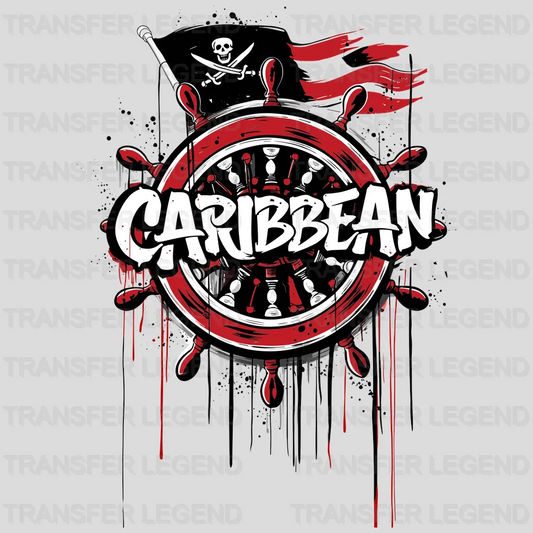 Red Caribbean Pirate Design - DTF Heat Transfer - transferlegend