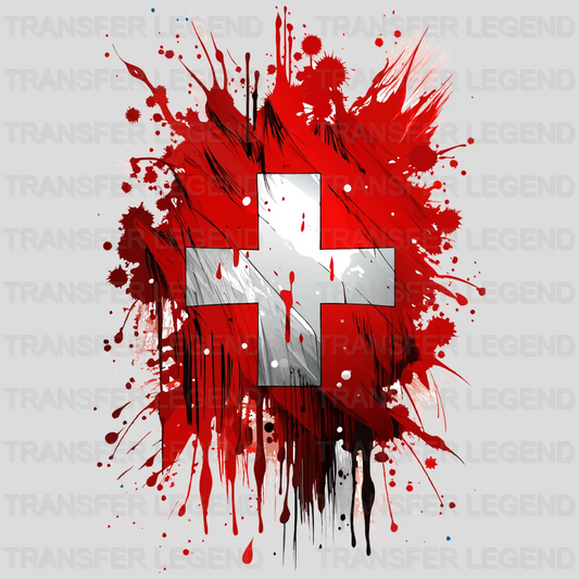 Switzerland Flag Design - DTF Heat Transfer - transferlegend