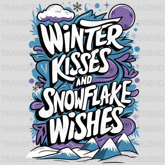 Snow Kisses Winter Design - DTF Heat Transfers - transferlegend