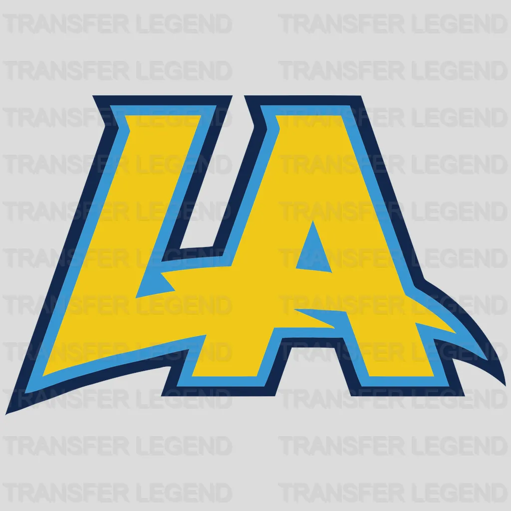 Los Angeles Chargers LA Letters Wordmark NFL Design - DTF Heat Transfer