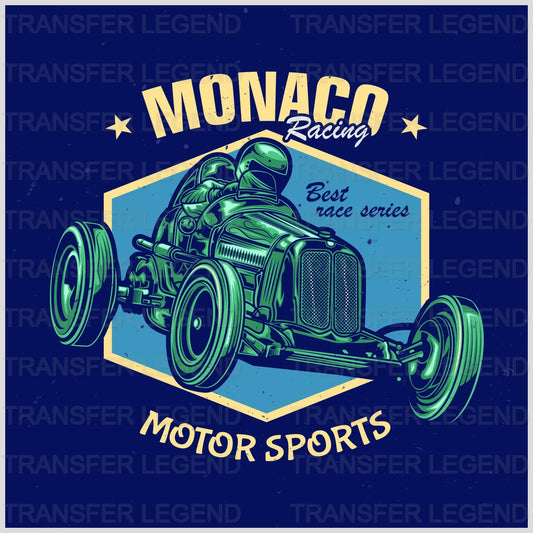 Cars Monaco Racing Clasic Car Designs - DTF Heat Transfer - transferlegend