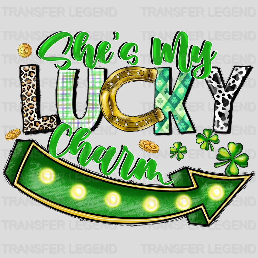 She's My Lucky Charm St. Patrick's Day Design - DTF heat transfer - transferlegend