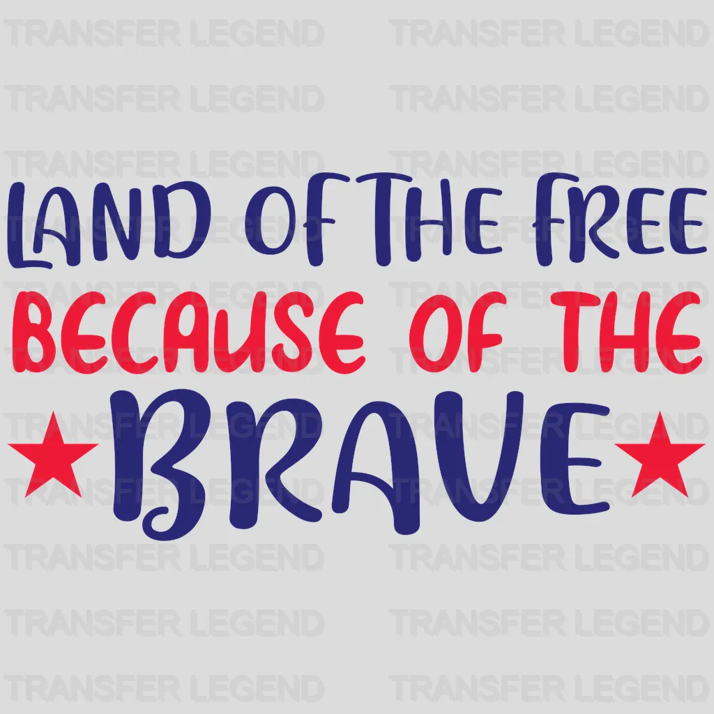 Land Of The Free - Memorial Day DTF Transfer - transferlegend