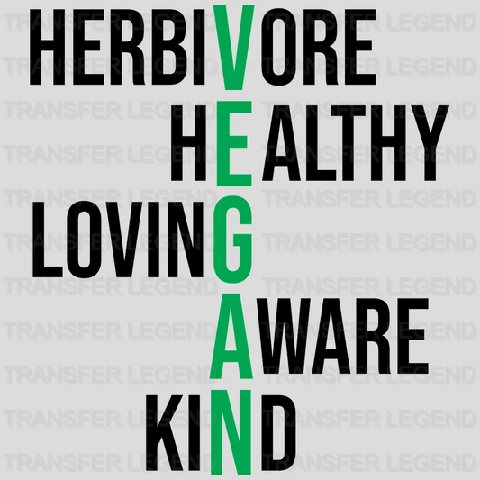 Herbivore Healthy Living Aware Kind - Vegan Design - DTF heat transfer - transferlegend