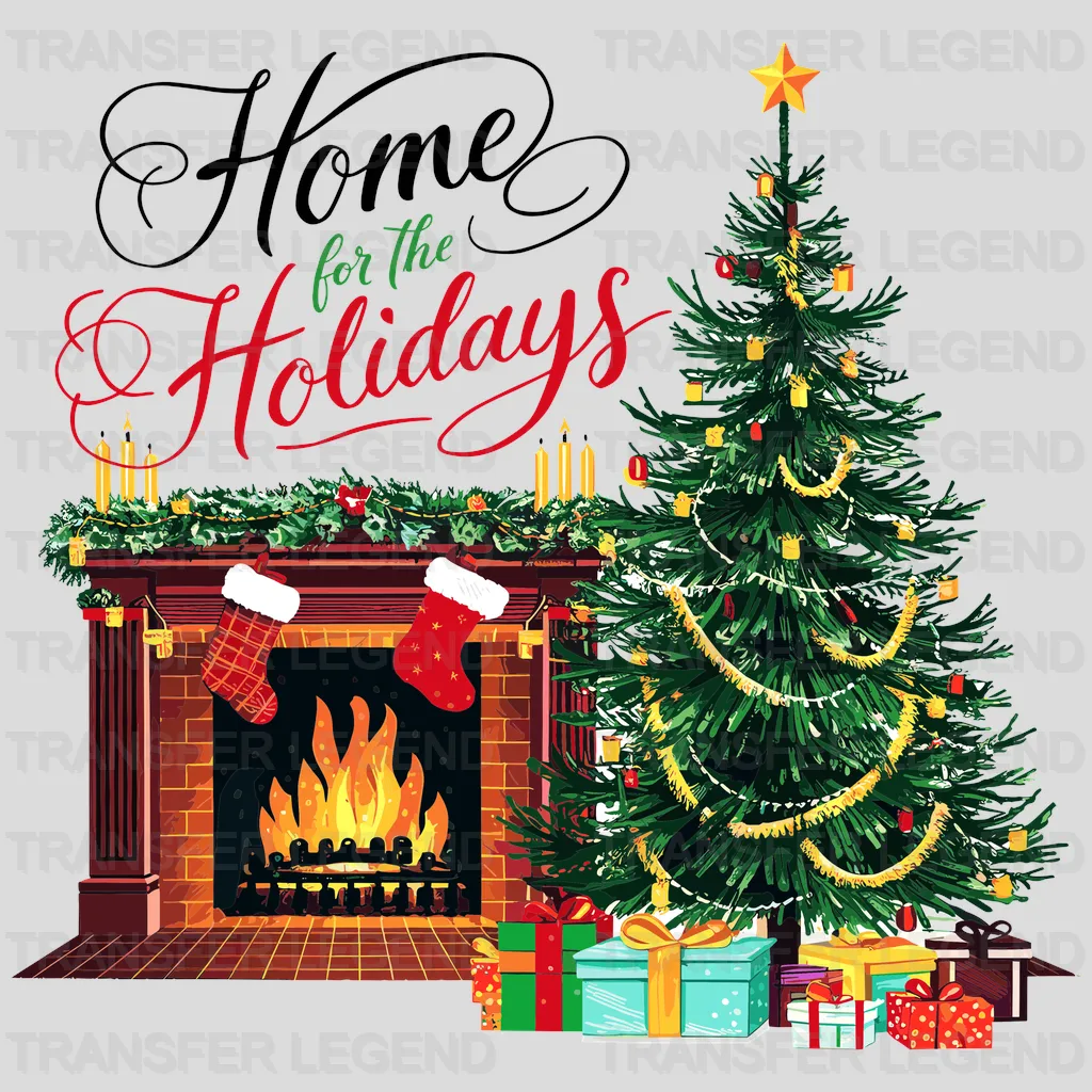 Home For The Holidays Christmas design - DTF Heat Transfer - transferlegend