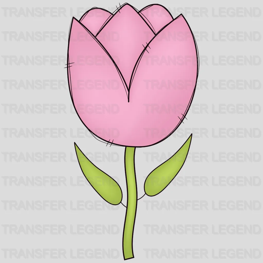 Pink Rose Easter Design - DTF heat transfer - transferlegend