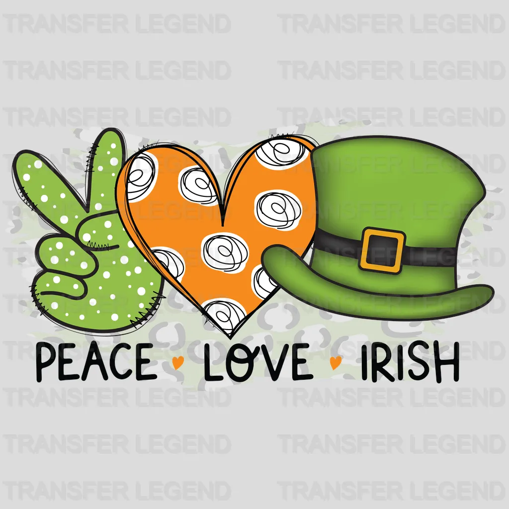 Peace Love Irish St. Patrick's Day Design - DTF heat transfer - transferlegend