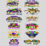 Mardi Gras Premade Gang sheet - 12 PCS 10 INCH - transferlegend