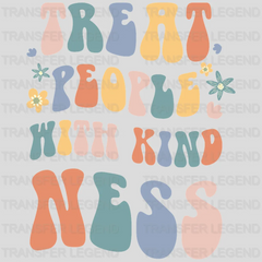 Treat People With Kindness - Trendy - Retro - Inspirational - Smiley - Motivational - Positivity - DTF heat transfer - transferlegend