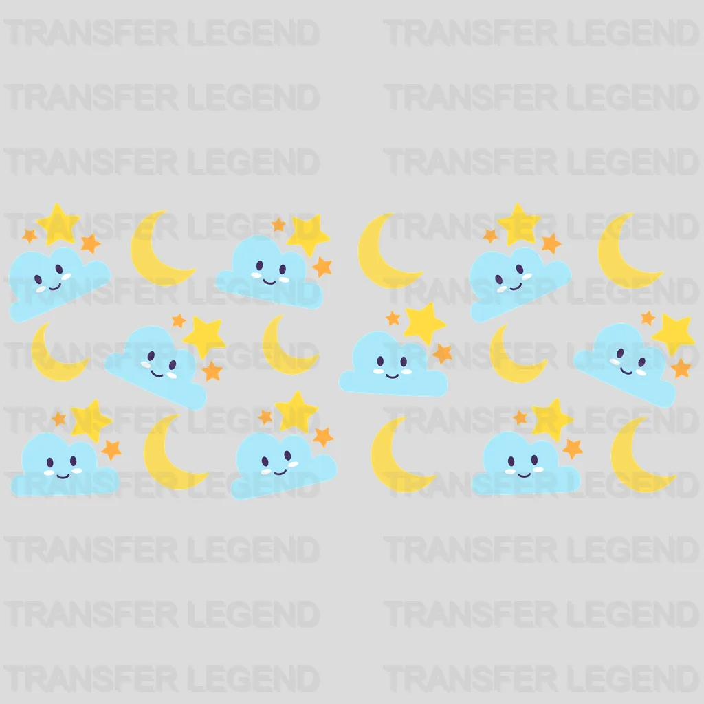 Cloud And Moon UV DTF Transfer Cup Wrap UV DTF Sticker - transferlegend