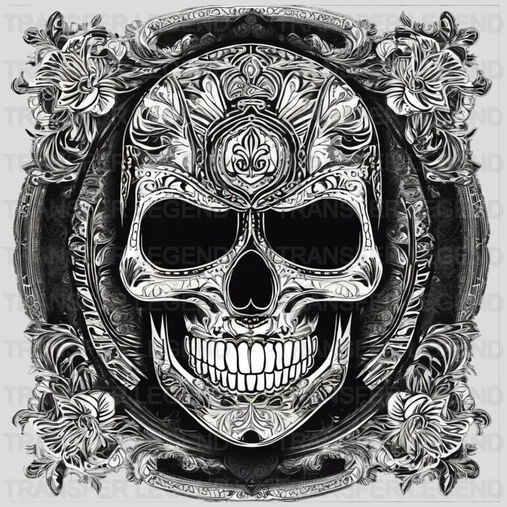 SILVER SKULL HALLOWEEN Design - DTF heat transfer - transferlegend