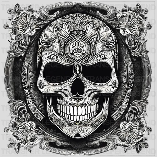 SILVER SKULL HALLOWEEN Design - DTF heat transfer - transferlegend