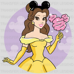 Disney Snacks Belle Mickey Ears - Beauty and the Beast Design - DTF heat transfer - transferlegend