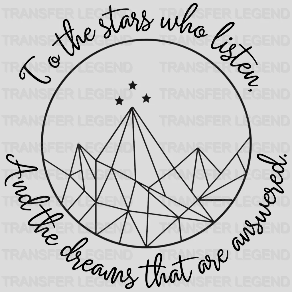 To The Stars Who Listen and The Dreams That Are Answered - Velaris - Sarah J Maas - DTF heat transfer - transferlegend