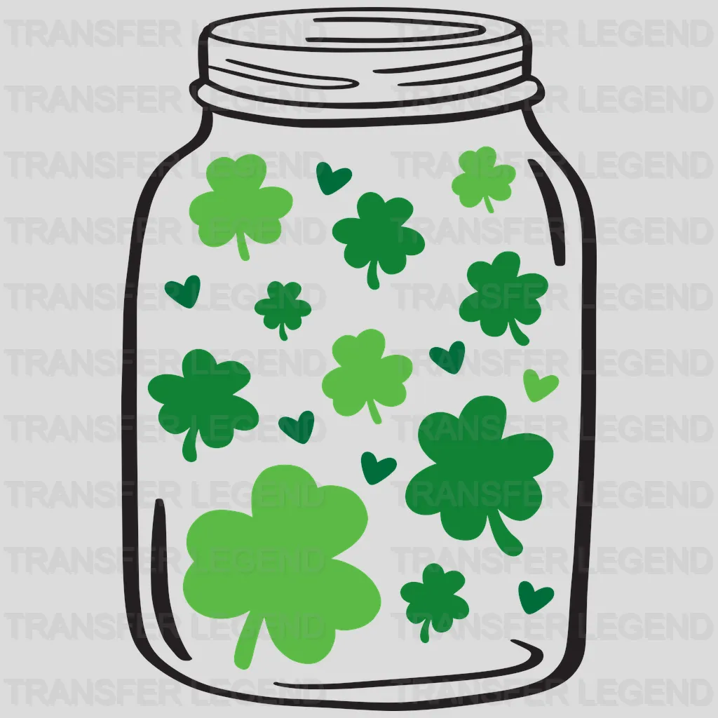 Clover Jar St. Patrick's Day Design - DTF heat transfer - transferlegend