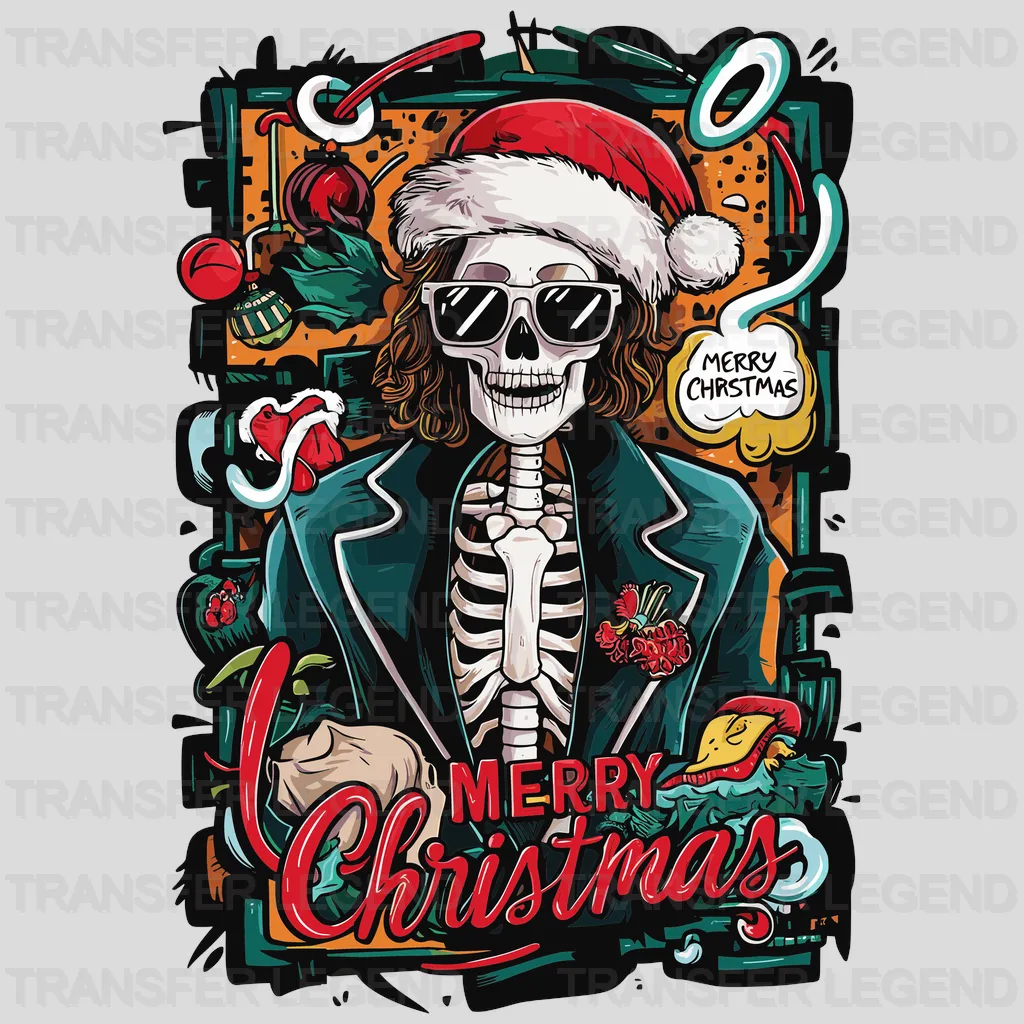 Skulls Santa Christmas design - DTF Heat Transfer - transferlegend