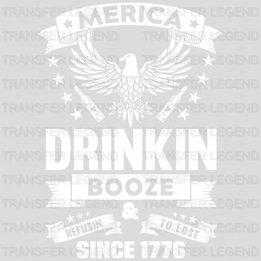 Merica Drinkin Booze - Patriot Design DTF Heat Transfer - transferlegend