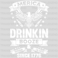 Merica Drinkin Booze - Patriot Design DTF Heat Transfer - transferlegend