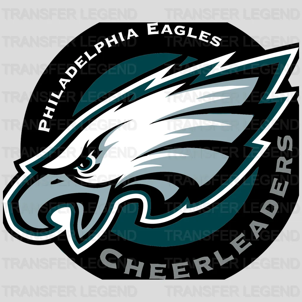 Philadelphia Eagles cheerleaders circular crest with eagle head, NFL design - DTF Heat Transfer