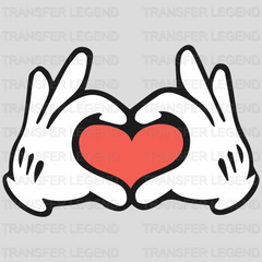 Mickey Gloves Heart Design - DTF heat transfer - transferlegend