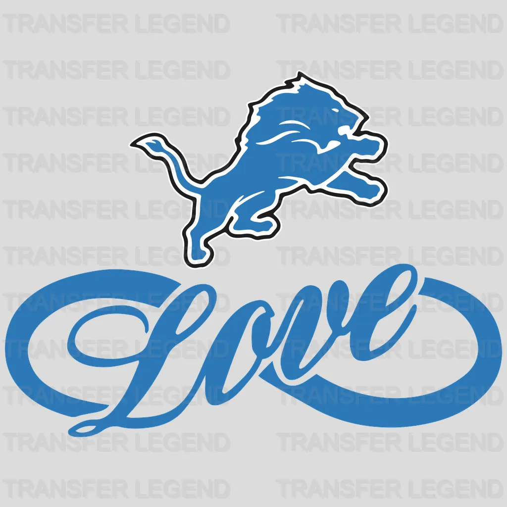 Detroit Lions Love Script Emblem NFL Design - DTF Heat Transfer