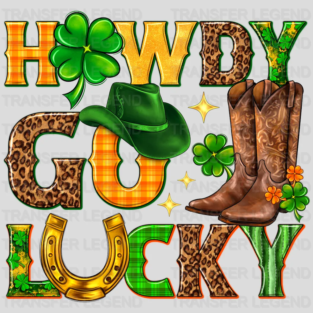 Howdy Go Lucky St. Patrick's Day Design - DTF heat transfer - transferlegend