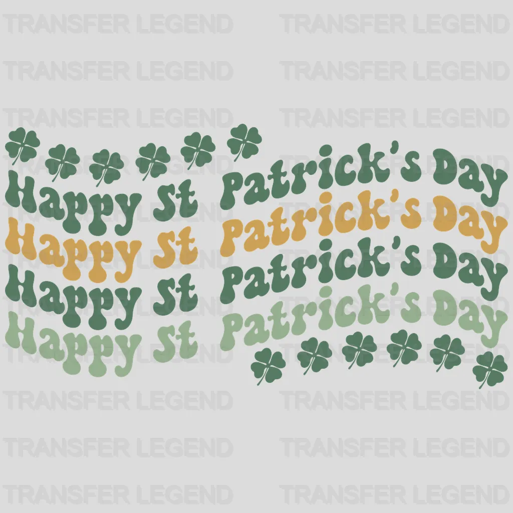 Retro Happy St. Patrick's Day Stacked Design - DTF heat transfer - transferlegend