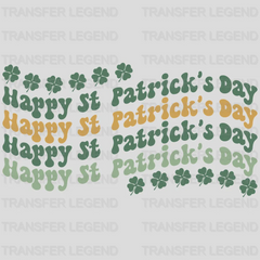 Retro Happy St. Patrick's Day Stacked Design - DTF heat transfer - transferlegend