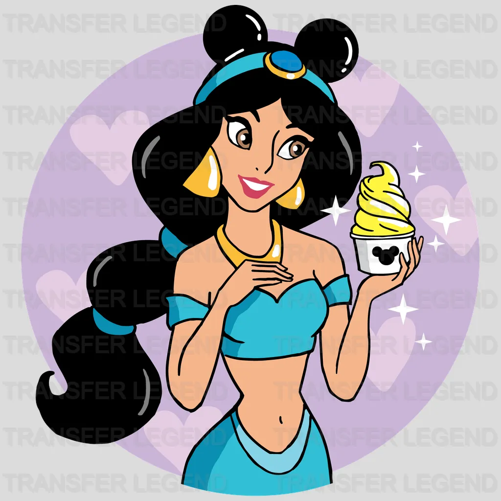 Aladdin Jasmine Disney Snacks Mickey Ears Design - DTF heat transfer - transferlegend