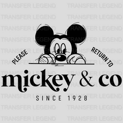 Please Return To Mickey & Minnie & Co Since 1928 Design - DTF heat transfer - transferlegend