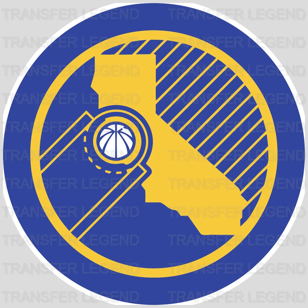 Golden State Warriors California Map with Bridge Basketball NBA Design - DTF Heat Transfer