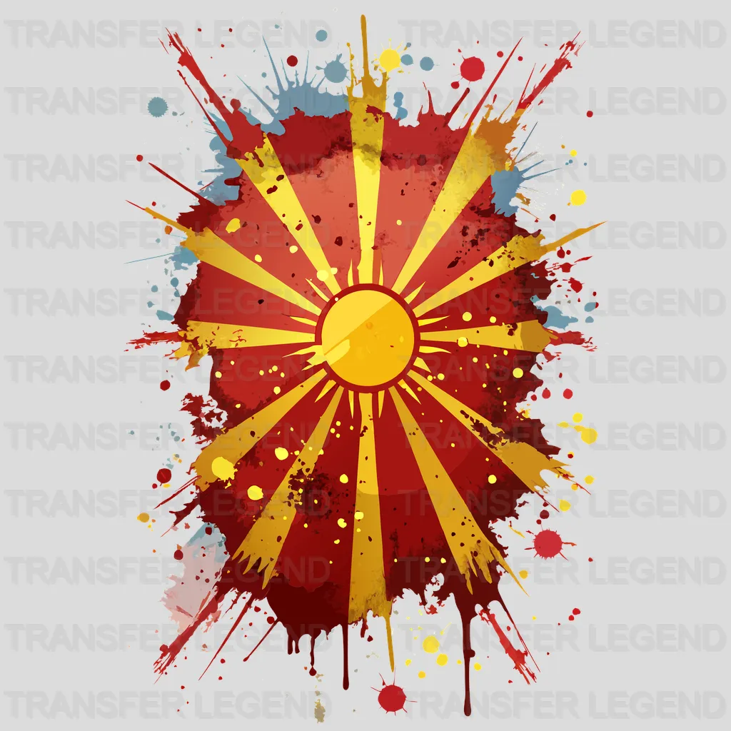 North Macedonia Flag Design - DTF Heat Transfer - transferlegend