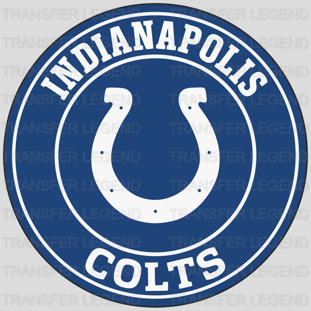 Indianapolis Colts Circular “Colts” Badge NFL Design - DTF Heat Transfer