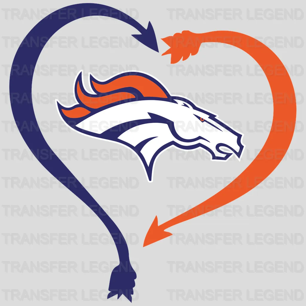 Denver Broncos Arrow Heart Swoosh Logo NFL Design - DTF Heat Transfer