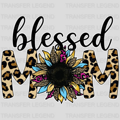 Leopard Sunflower Blessed Mom - Floral Mom - Cute Mom - Motivational Design - DTF heat transfer - transferlegend