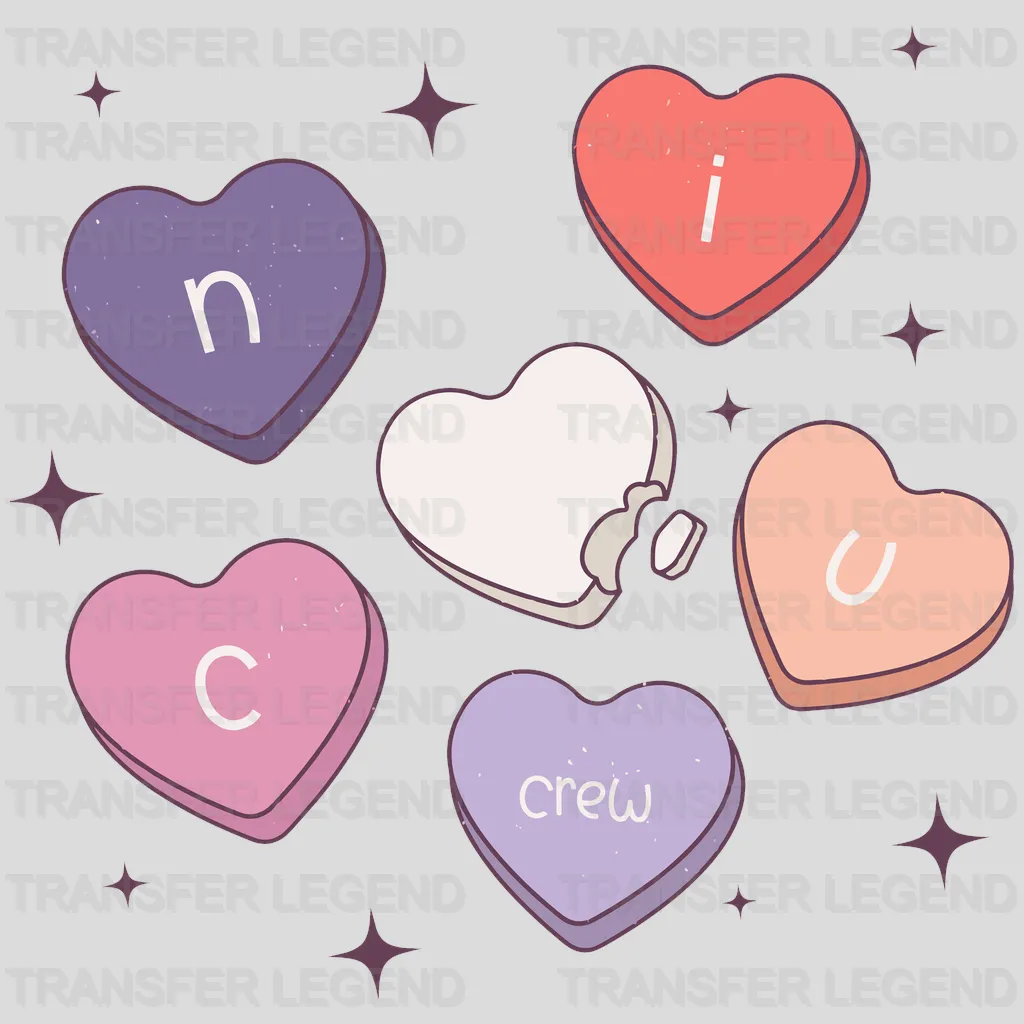 NICU Crew Heart Valentine's Day Design - DTF heat transfer - transferlegend