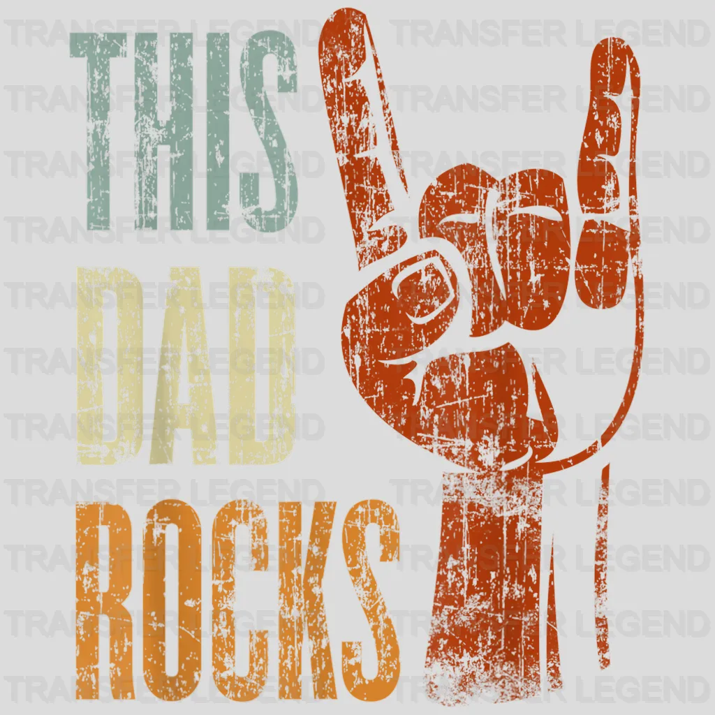 This Dad Rocks Rock n Roll Metal Design - DTF heat transfer - transferlegend