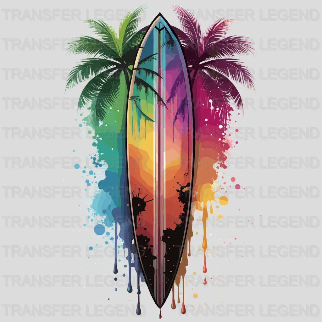 Palm Surf Club Surfing Design - DTF Heat Transfers - transferlegend